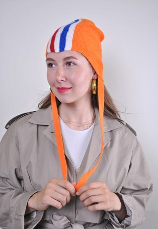 ORANGE WHITE BLUE RED THE NETHERLAND KNITTED HAT