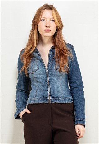 VINTAGE 90'S WOMEN DOLCE & GABBANA DENIM JACKET IN BLUE