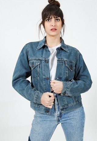 VINTAGE 80S CLASSIC LEVI'S BASIC DENIM JACKET / S8876