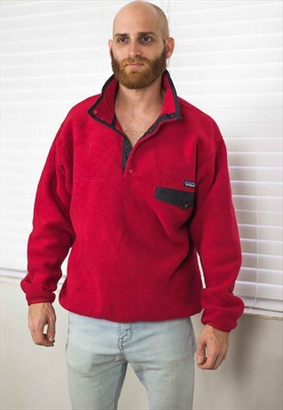 VINTAGE PATAGONIA FLEECE LOGO 90S M 17.5
