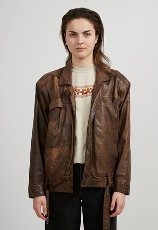 VINTAGE BROWN LEATHER JACKET