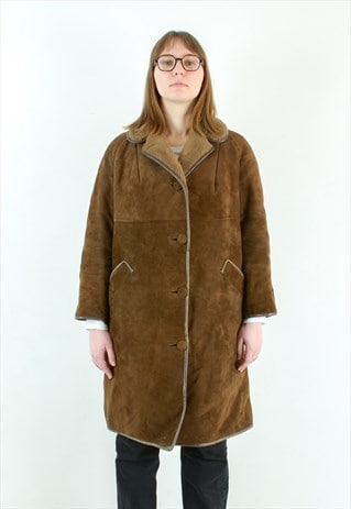 HIGH SOCIETY LEATHERWEAR SUEDE LEATHER JACKET FUR LINED COAT