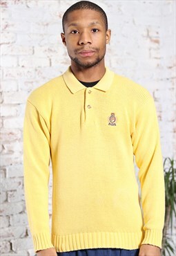 Vintage Polo Ralph Lauren Embroidered Logo Jumper Yellow