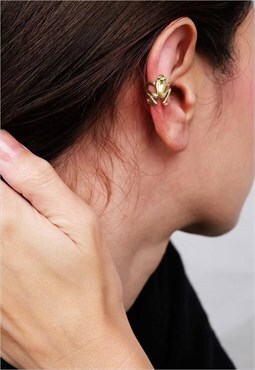 Frog Ear Cuff Earrings Women Vermeil Gold Earrings