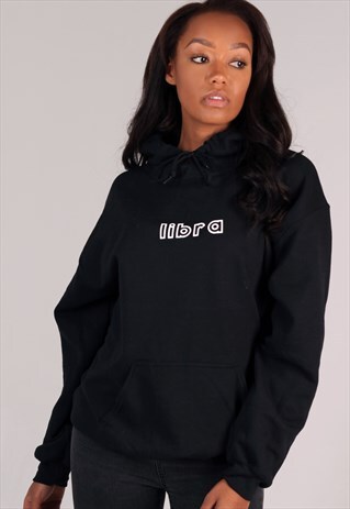 OVERSIZED LIBRA STARSIGN HOODIE IN BLACK