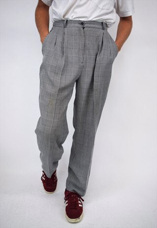 VINTAGE 90S GREY CHECK TROUSERS