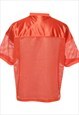 VINTAGE CHAMPION ORANGE MESH PLAIN T-SHIRT - L