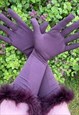 HANDMADE LUXURY MARIBOU FEATHER MID-FOREARM LENGTH GLOVES