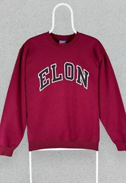 Vintage Red Champion Sweatshirt Elon University Mens Medium