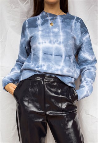 TIE DYE NAVY BLUE SWEATSHIRT OR JUMPER