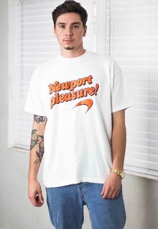 VINTAGE NEWPORT CIGARETTE LOGO T-SHIRT 90S XL 8