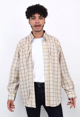 VINTAGE 90'S BARBOUR BEIGE CHECK SHIRT
