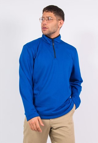 STARTER BLUE 1/4 ZIP SPORTS SWEATSHIRT