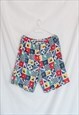 VINTAGE COLOURFUL PRINTED MINI SHORTS WITH POCKETS S/M