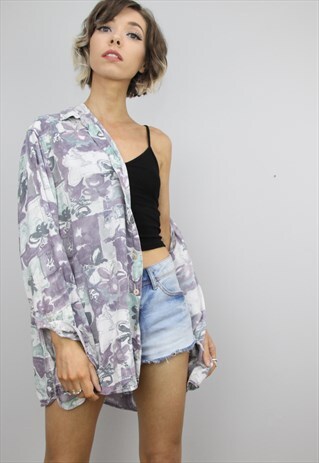VINTAGE 80S/90S OVERSIZED PATTERNED SHIRT