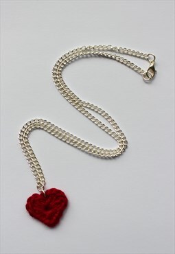 Tiny Heart Crochet Necklace
