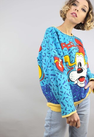 VINTAGE 80S OVERSIZED DISNEY REVERSIBLE PUFFY SWEATER