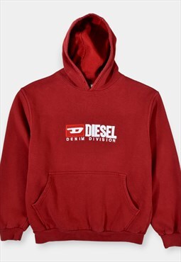 Vintage Bootleg Diesel Hooded Sweatshirt Logo Red