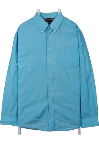 Tommy Hilfiger 90's Long Sleeve Button Up Shirt XLarge Blue