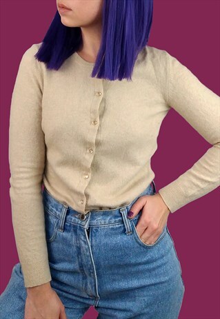 VINTAGE 90'S UCB CREAM WOOL CARDIGAN