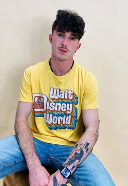 Vintage Size L Disney World T Shirt In Yellow