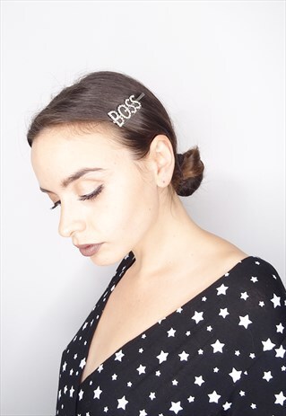 DIAMANTE BOSS HAIR SLIDE