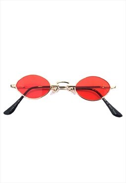 Small Oval Red Sunglasses