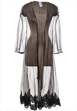 Vintage Black 1990s Sheer Effect Evening Jacket - M