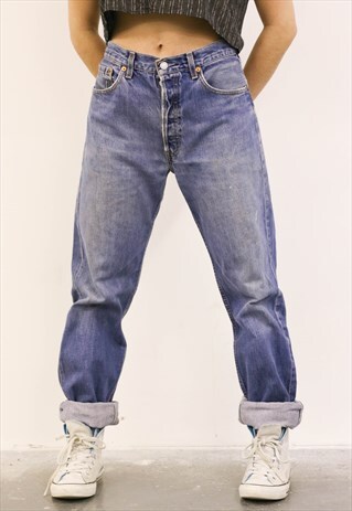 LEVI'S VINTAGE BLUE PAINT 501 MOM JEANS