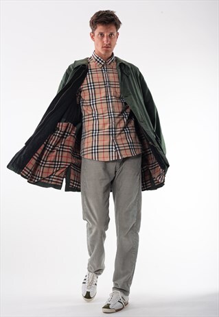 VINTAGE BURBERRYS PADDED COAT 90S GREEN