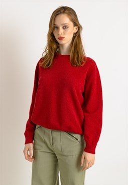 Womens Jumper Red made in Scotland Jumper Minimalist 7511