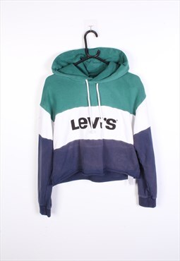 Vintage 90s Levi's Spell- Out Crop Hoodie/ Hooded Sweater.