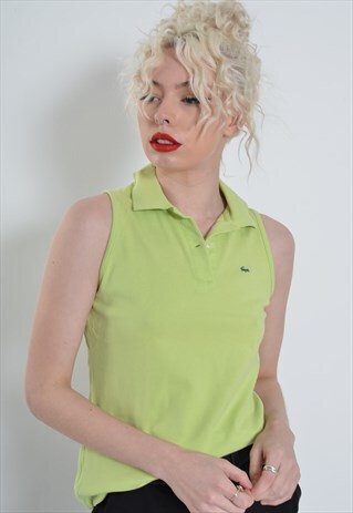 VINTAGE LACOSTE SLEEVELESS POLO SHIRT GREEN