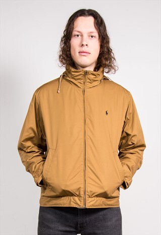 90'S VINTAGE RALPH LAUREN BEIGE FLEECE LINED JACKET