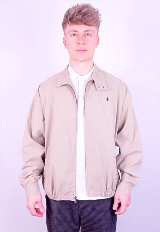 VINTAGE POLO GOLF RALPH LAUREN HARRINGTON JACKET IN BEIGE XL