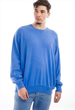 VINTAGE POLO RALPH LAUREN LOGO JUMPER SWEATER 90S XXL 19