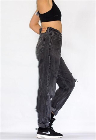 VINTAGE 80'S HIGH WAIST GREY WASH LEVI JEANS