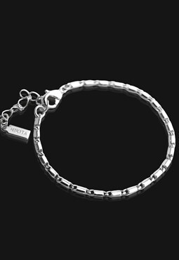 Flat Link Chain Silver Bracelet