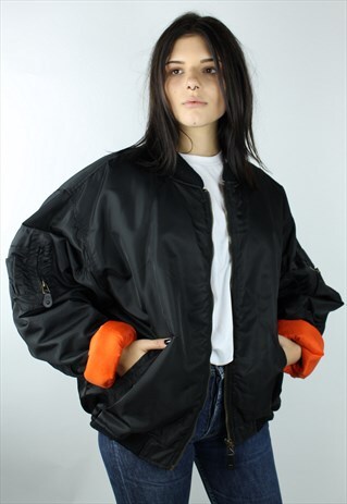 VINTAGE BOMBER JACKET NYLON BLACK