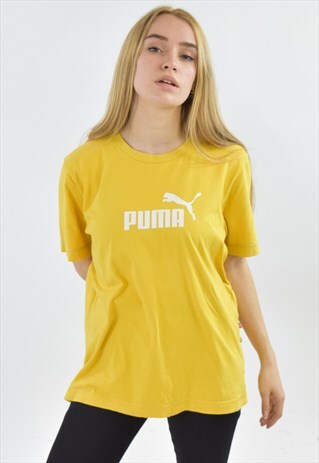 VINTAGE 90S YELLOW PUMA T SHIRT