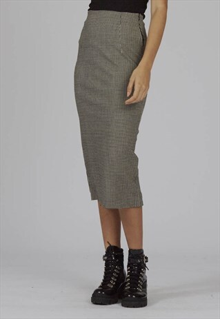 VINTAGE HIGH WAISTED DOGTOOTH D&G 90'S MIDI PENCIL SKIRT