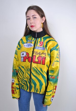 ACID WINTER SPORT JACKET, 90S FLEECE FESTIVAL BLAZER, SIZE L