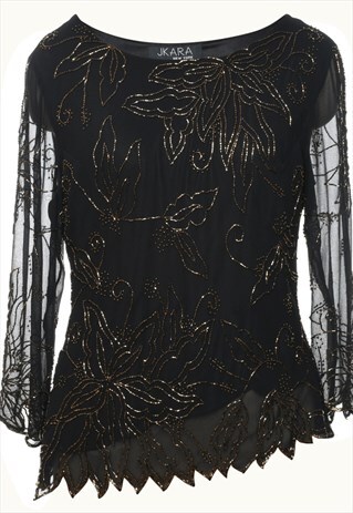 VINTAGE BEADING PARTY TOP - M