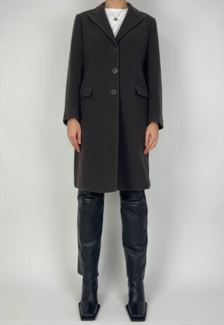 ARMANI COAT VINTAGE WOOL MAC CAR TRENCH 90S TAILORED
