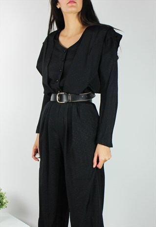 VINTAGE JUMPSUIT WITH FRILL DETAIL & DOTTY PATTERN