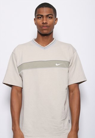 VINTAGE NIKE LOGO T-SHIRT BEIGE