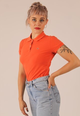 90S LACOSTE ORANGE POLO T SHIRT