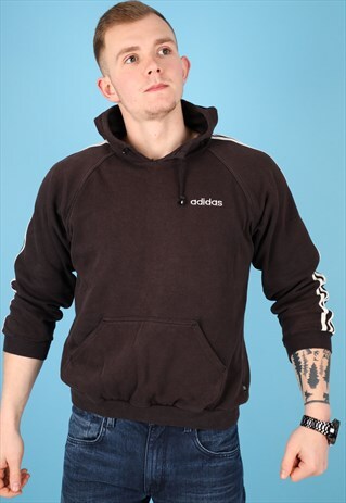 VINTAGE ADIDAS HOODIE IN BROWN NH83