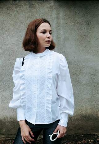 80S WHITE EMBROIDERED SHIRT