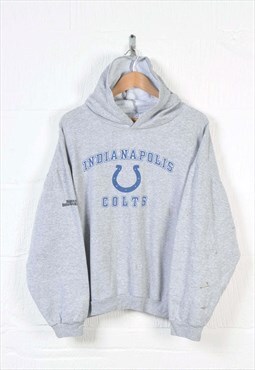 Vintage NFL Indianapolis Colts Hoodie Sweatshirt Grey XL